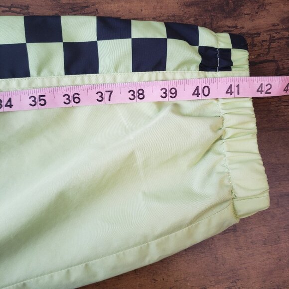 VANS Off The Wall BMX Skate Track Pants Joggers Checkers Neon Yellow Green *note - Picture 15 of 15